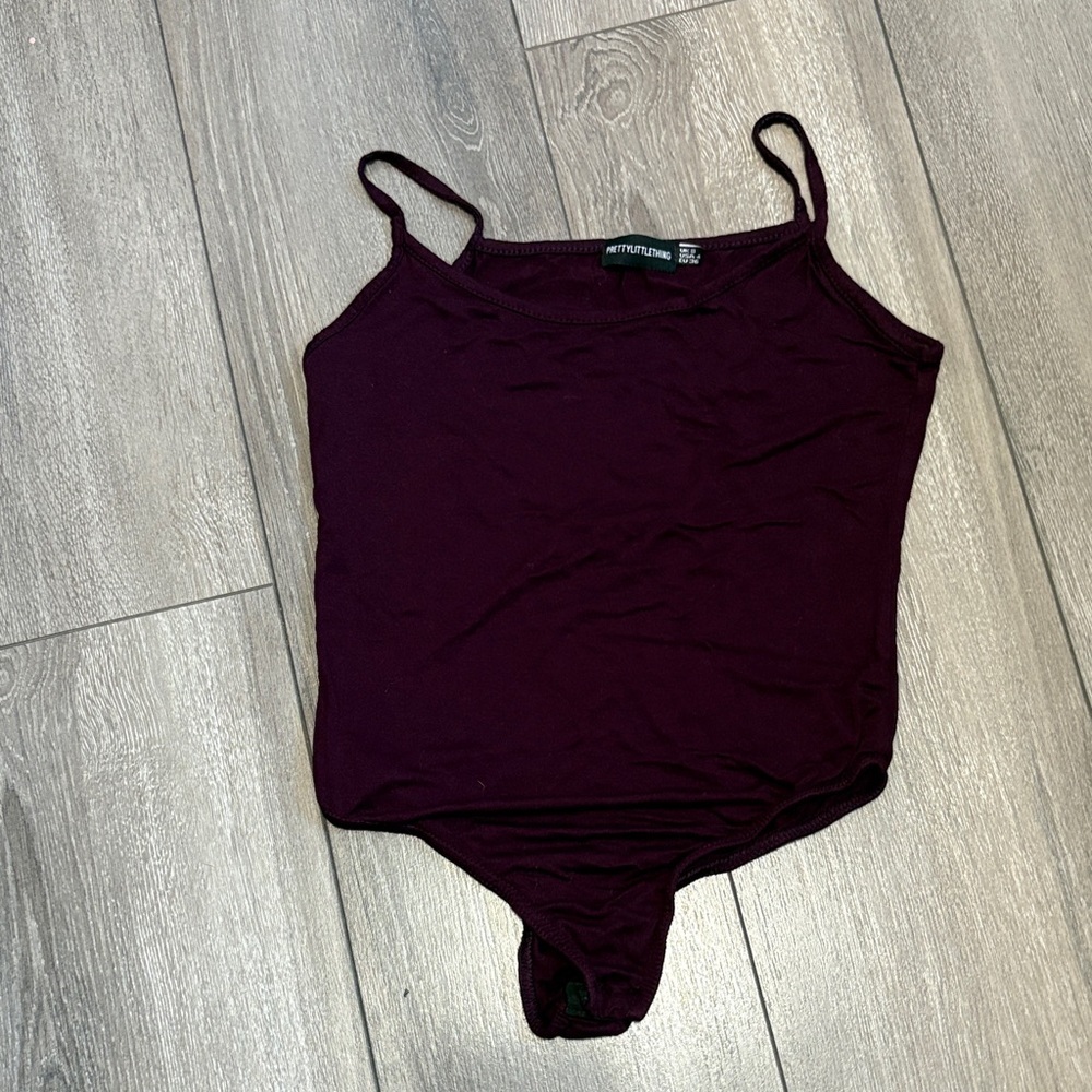 PrettyLittleThing Deep Burgundy Bodysuit SM214